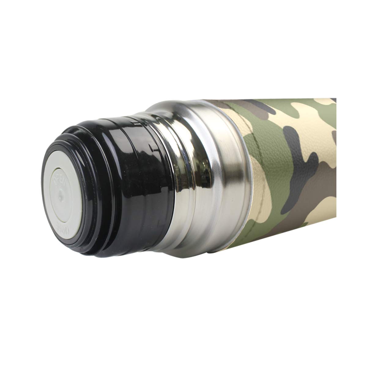 Taza de viaje aislada al vacío de acero inoxidable con doble pared a prueba de fugas, botellas de camuflaje, diseño de unicornio con estampado personalizado impreso en piel auténtica, 500 ml