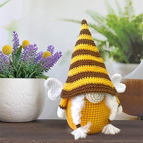 Yaguan Bumble Bee Striped Gnome Scandinavian Tomte Nisse Swedish Honey Bee Elf Home Farmhouse Kitchen Decor Bee (C-2PC, As Shows)