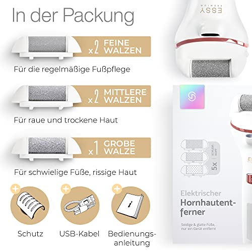 inklusive grober und feiner Rollen. - Detailansicht von Essy Hornhautentferner Testsieger Deal – Dealfoxx.de