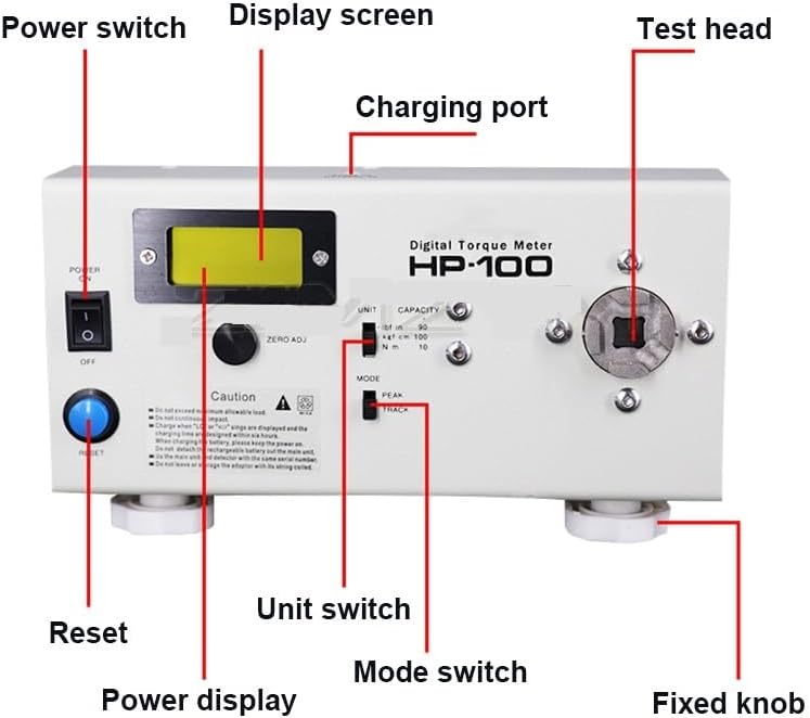 Force Gauge, 10-20-50-100 Digital Torque Meter High Precision Electric Screwdriver Wrench Torque Tester Torque Meter for Lab Tension(10)