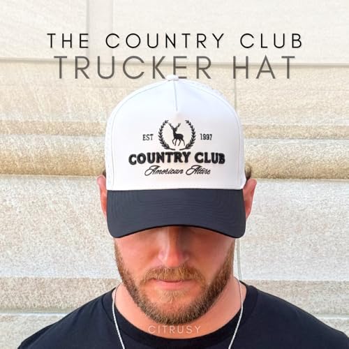 Image of CITRUSY Athletic Trucker Golf Hat | Performance Mens 5 Panel Cap | Cool Breathable Waterproof Workout Running Snapback