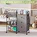 Cidaziya 2In1 Baby Diaper Caddy Organizer and Storage, 3 Tier Rolling Cart with Dividers and Drawers, Mobile Utility Cart Baby Dresser Clothes Organizer for Changing Table, Crib Nursery, Bedroom, Grey