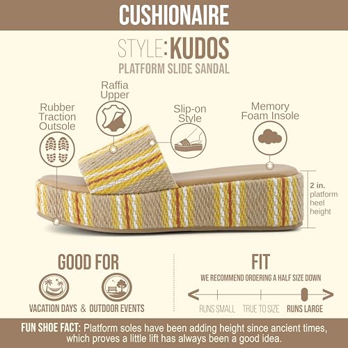 Image of CUSHIONAIRE Women's Kudos Platform Slide Sandals