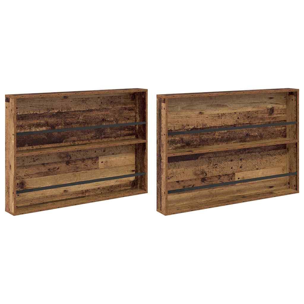 Zeitschriftenregal 2er Set, Wandmontage Zeitschriftenhalter für Wohnzimmer, Holzwerkstoff, 100 x 12 x 70 cm