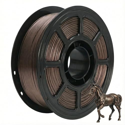 Image of PETG Filament 1.75mm for 3D Printer, Metal-Like Consumable 1kg (2.2lbs) 1 Spool, Metallic Finish PETG High Speed 3D Printer Filament, Dimensional Accuracy + /- 0.03 mm,Metallic Coffee Gold