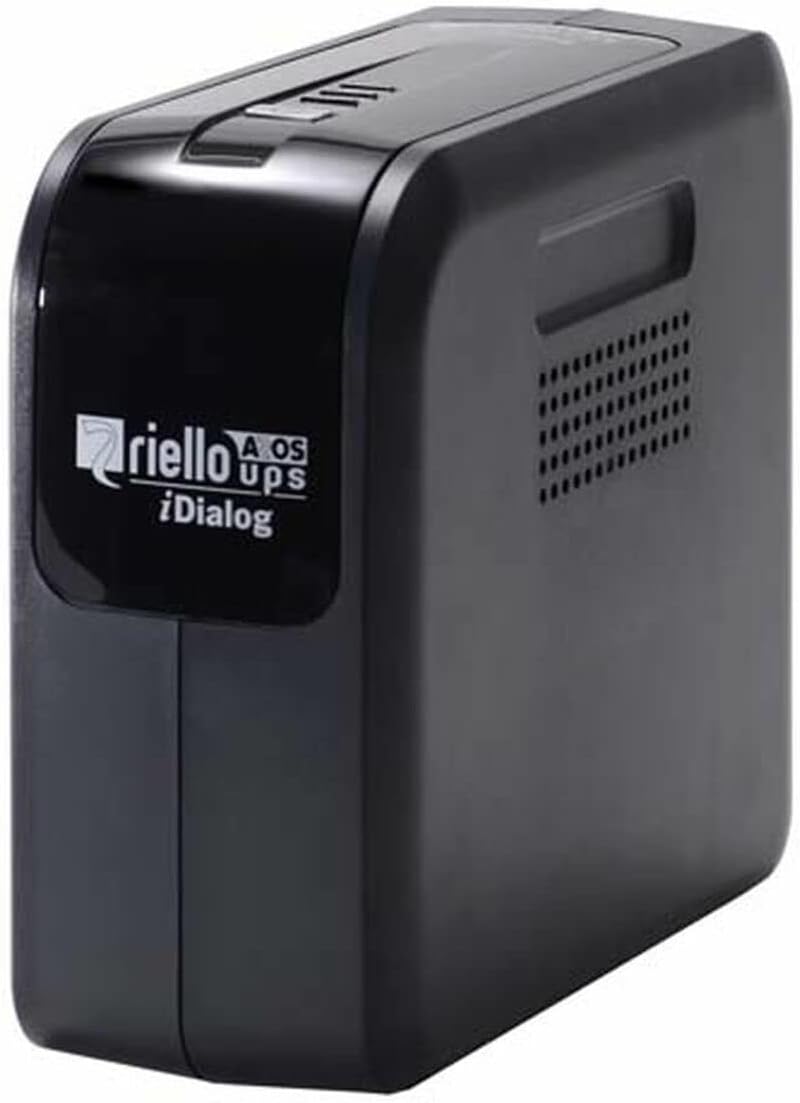 RielloiDialog 800VA - uninterruptible power supplies (UPSs) (Tower, VRLA AGM, 4 x IEC, 0-40 °C, 90 x 232 x 192 mm, Black)