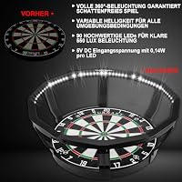 Turnart Dartscheibe Beleuchtung Dartscheibe Dart Light,360°Pro Dart Beleuchtung Helligkeitsregelung Dart lichtring für Dartscheibe Steeldart-90 LED Dartboard Beleuchtung für Wohnzimmer Oder Bar – Ansicht 4