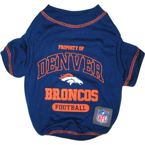 DENVER BRONCOS Dog T-Shirt, Small. - Cutest Pet Tee Shirt for the real sporty pup
