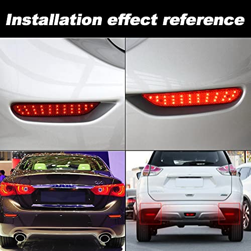 2 Peças Lâmpada Reflectora Reflectora De Luz Traseira De Travão De Nevoeiro Para Infiniti Q50 QX56 Q