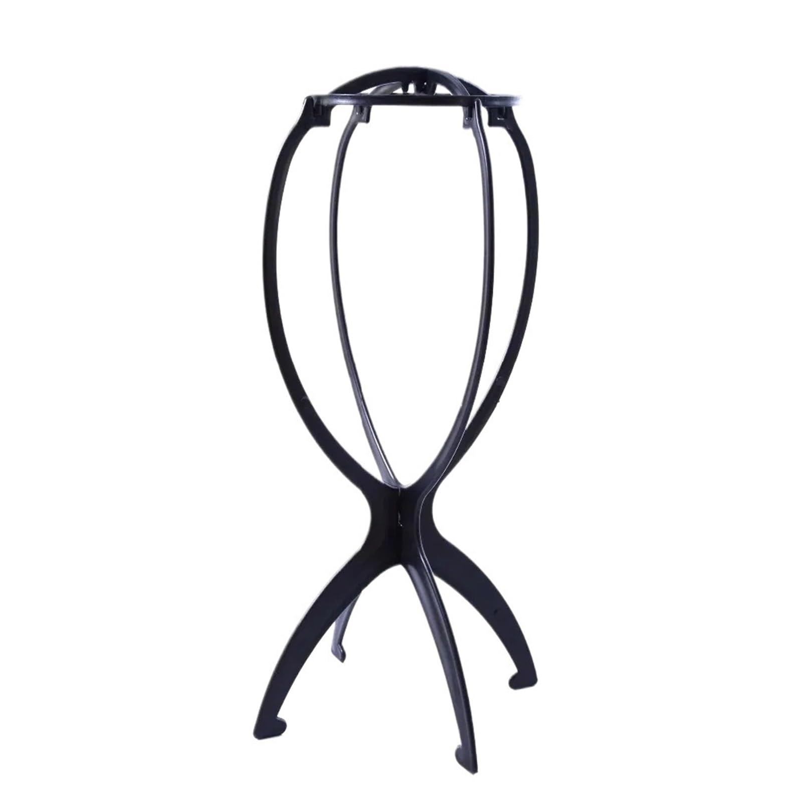 FDzkrtvm Plastic Folding Wig Stand, 4 Pcs Folding Wig Stand Plastic Adjustable Multicolor Barbershop Display Holder For Wigs(Black)