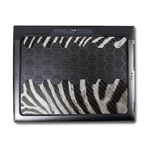 Image of MightySkins Carbon Fiber Skin Compatible With Alienware M18 R1 (2023) Full Wrap Kit - Zebra Closeup | Protective, Durable Textured Carbon Fiber Finish | Easy To Apply & Change Styles | Made in the USA
