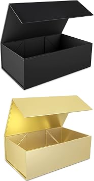 RYDDOY Gift Box, 9.5x6x3 Gift boxes for Presents with Lids Magnetic Closure Rectangle Collapsible for Groomsman Proposal Box, Wedding, Christmas, Halloween, Birthday Gift Packging