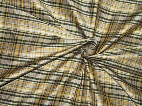 Soie Dupioni DUPC106 tissu étoffe noble en 137cm de large vert jaune doré