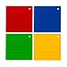 HULLR 4 piece premium silicone trivet mats flexible pot holders durable non-slip pads, multicolor spoon rest and pan lid holder coasters all in 1 non-stick food-grade silicone heat resistant to 500 f