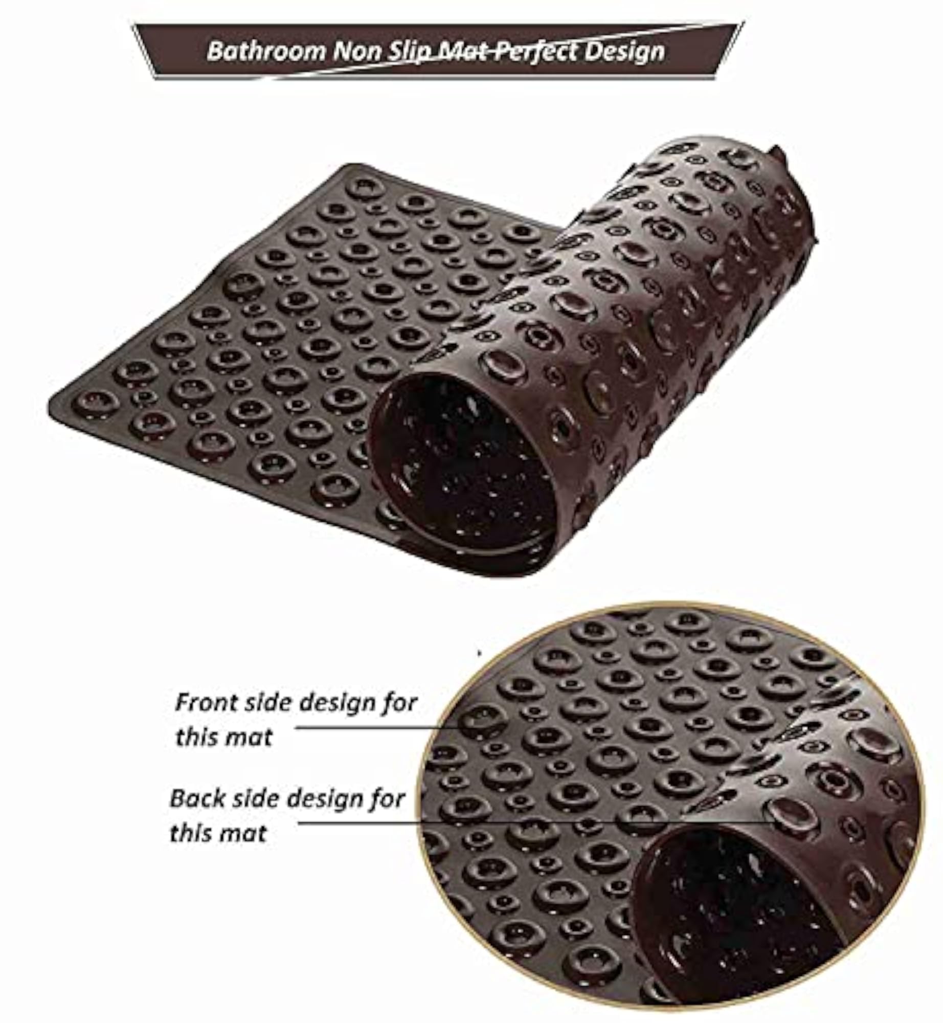 Non-Slippery Bath Mat with Suction Cups