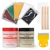 Instant Install 29 Complete - 20 oz Epoxy Permanent Repair Kit with EZ-Tint 10 g 5-Pack, Mixing Sticks, Razor, & Shaping Strip - Granite, Marble, & Tile - Rebonds & Rebuilds - Dry in 29 Minutes