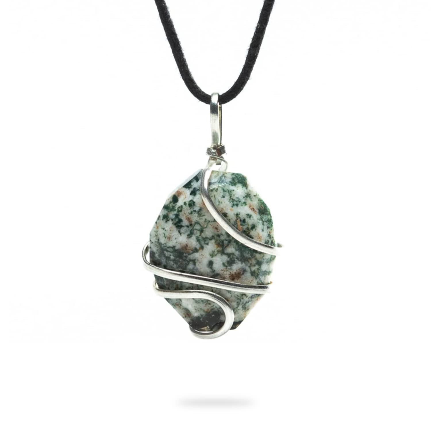 AYANA Tree Agate Pendant Necklace for Women | Promotes Inner Peace & Self-healing | Heart Chakra | Handmade with Ethically Sourced Natural Gemstones