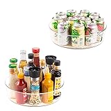 Lazy Susan - Organizador de gabinete de 12 pulgadas con asa, revestimientos antideslizantes incluidos