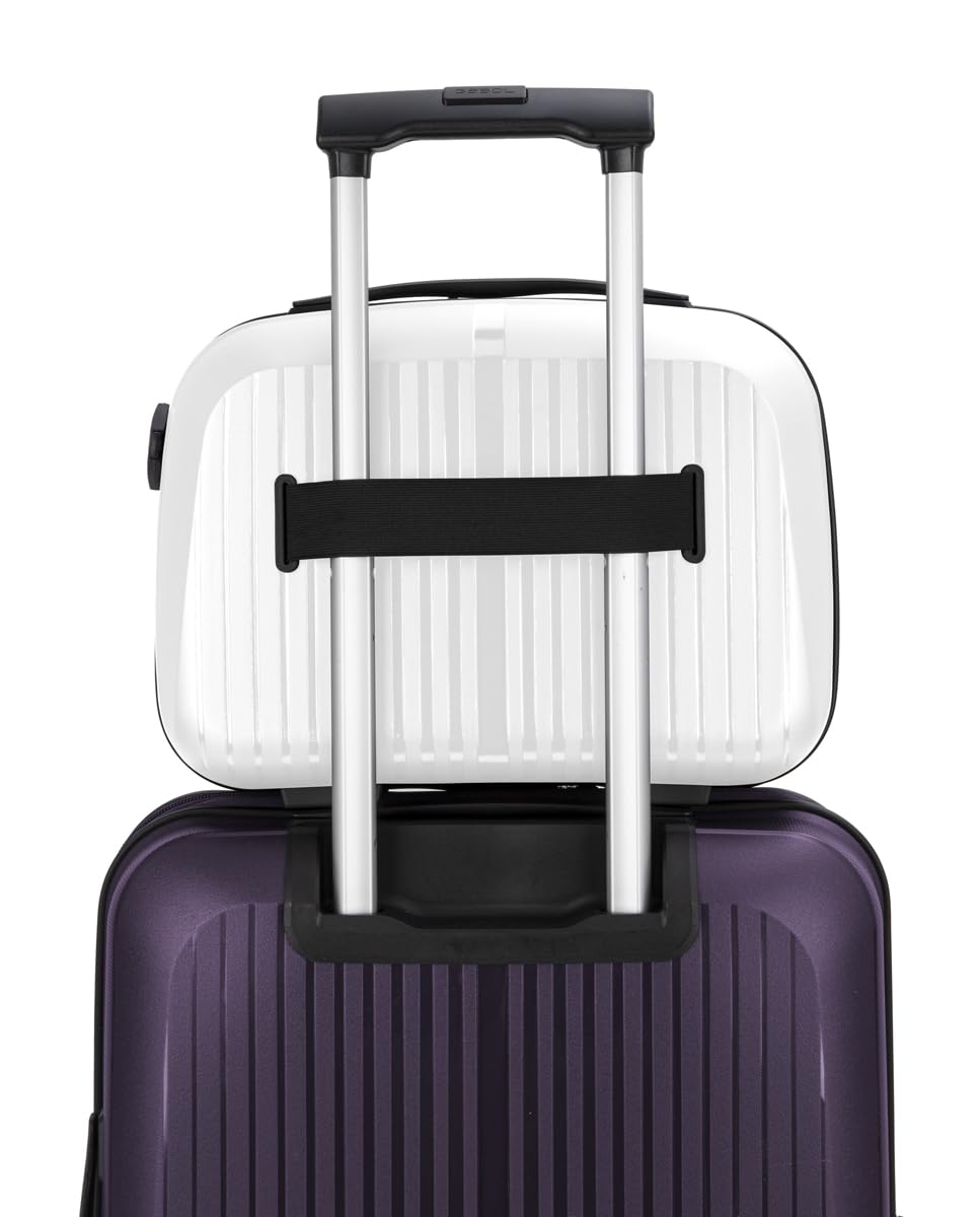 Gabol - Neceser de Viaje Rígido Brooklyn 35x27x17 cm - Peso 0,8kg con Capacidad 13,8L - Acople a Maleta y Correa Ajustable - Diseño Español en Polipropileno e Interior Reciclado RPET - Blanco