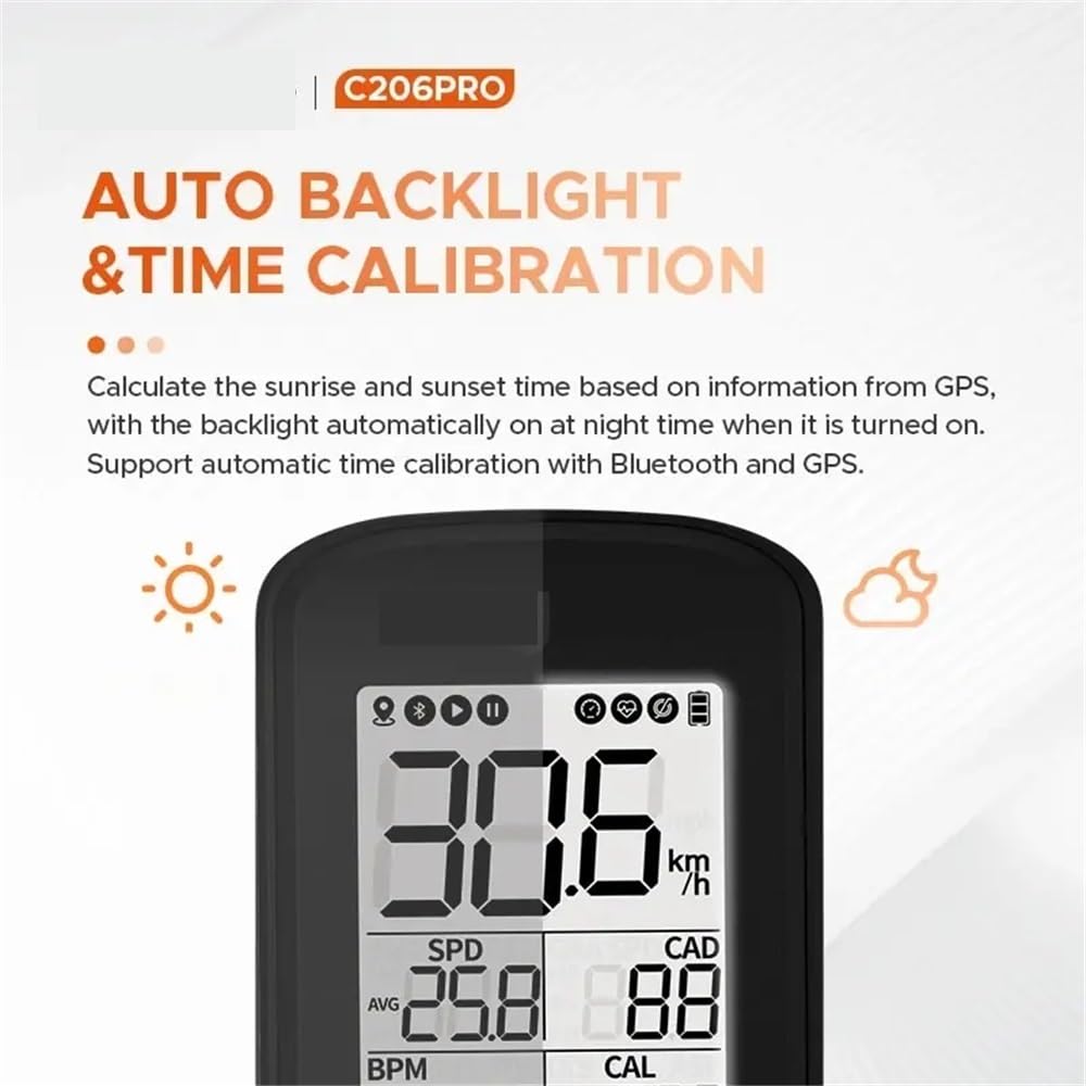 C206Pro GPS Road MT komputer rowerowy ANT Bluetooth bezprzewodowy licznik prędkościomierz nadający się do jazdy na rowerze wodoodporne automatyczne podświetlenie TP St