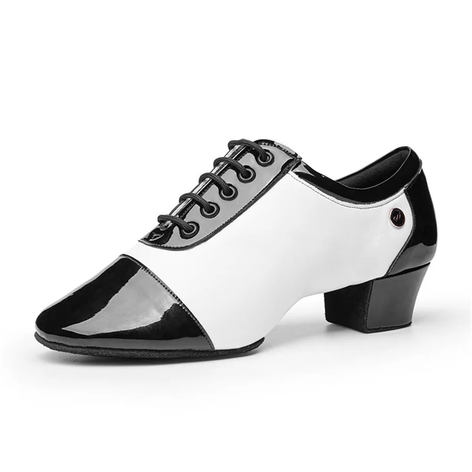 Tanzschuhe Herren Moderne Männer Ballsaal Tango Latin Dance Schuh Mann Split Indoor Weiche Sohle Schwarz Weiß Square Kinder Jungen Schuhe(Black and White,40)