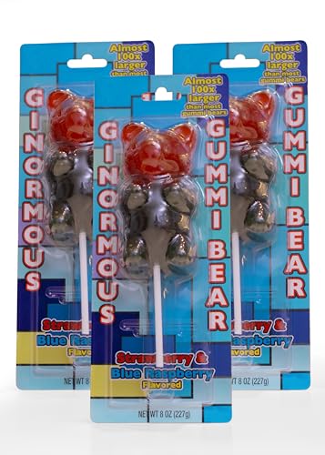 Largest Gummy Bear in the World Ginormouse Gummy Bear - Sticky-Free Fruit Gummies on A Stick - Giant Gummy Bear Candy for Birthday...