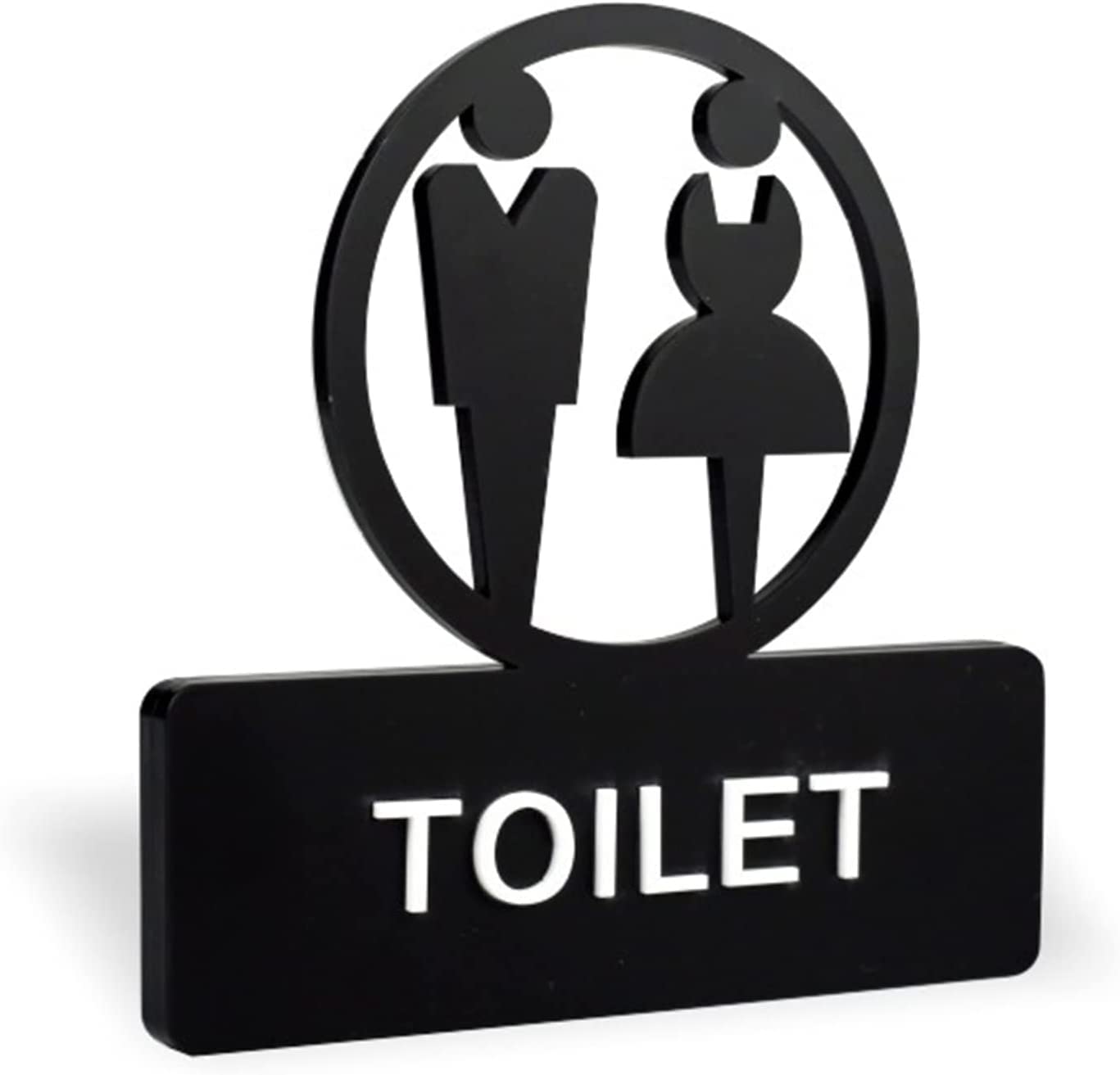 Letrero acrílico 3D para puerta de baño, para hombres y mujeres, decoración de inodoro