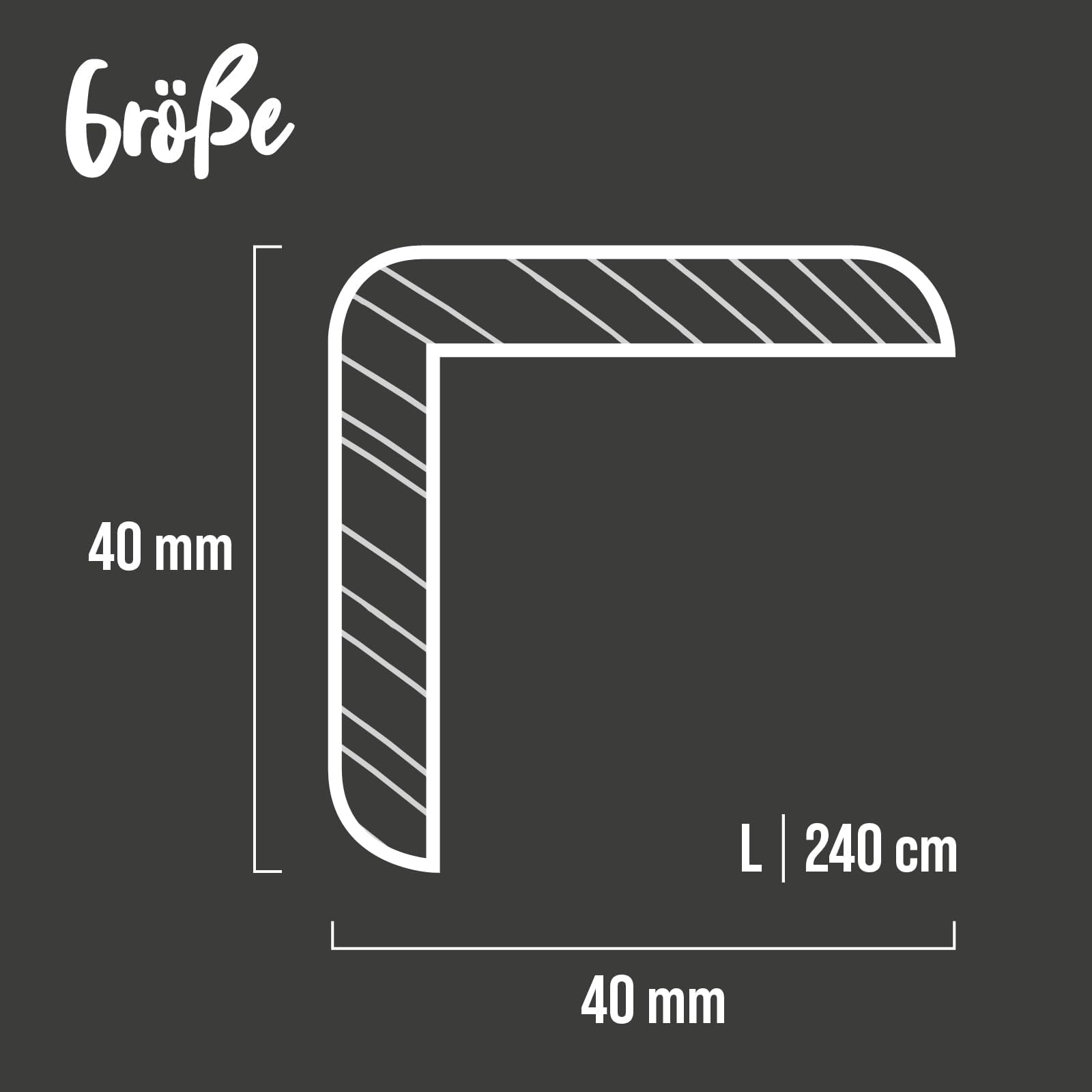 KGM 10x Winkelleisten Kiefer 40x40 mm, Länge 2400 mm – Massivholz roh Holzleisten Eckleisten für Kanten & Ecken