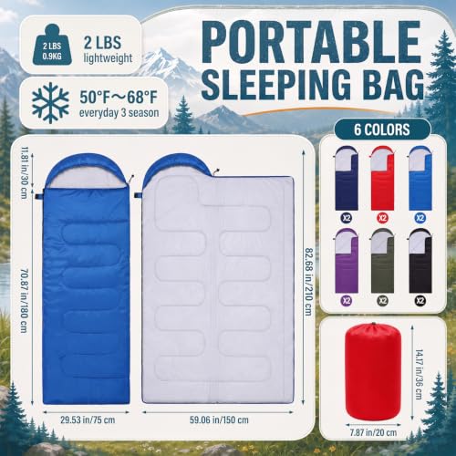 BreezeHug Set de Camping a Granel Incluye Carpa Ligera y Saco de Dormir Multicolor con Bolsa de Transporte Fácil de Montar para Personas sin Hogar Senderismo Camping miniatura 3