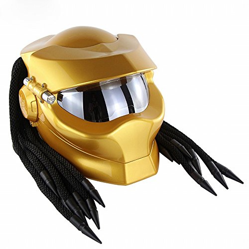 Casque de moto scorpion intégral look soldat or taille L