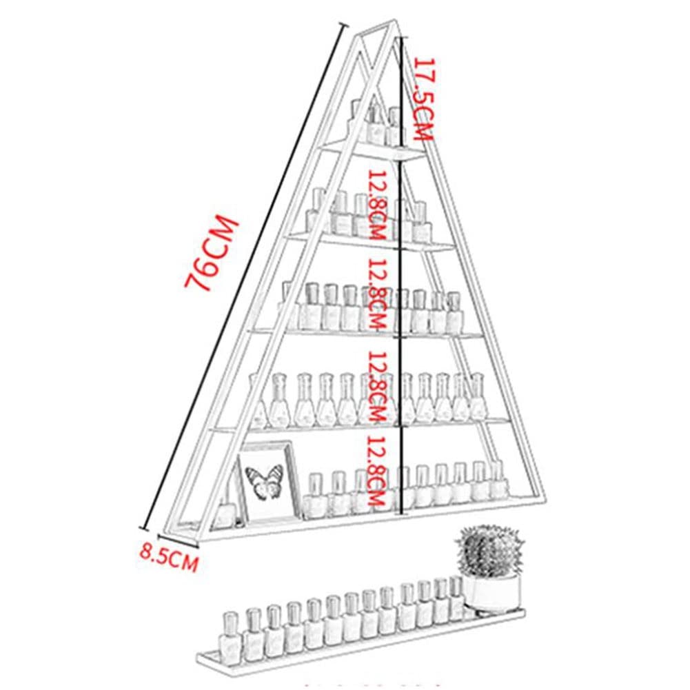 Porta Smalto da Parete: Porta Smalto da Parete - Mensola Triangolare in Metallo per smalti, Oli Essenziali, profumi e Cosmetici - Espositore Organizer Nero da 6 Pezzi