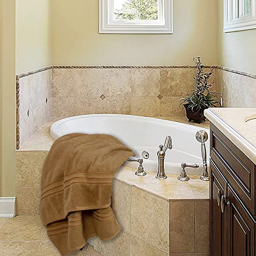 Dsard Bathroom Towels Set Of 4,100% Pure Cotton Towels For Bathroom, 600 Gsm Towels Set, 27X54 Soft & Absorbent, Premium Luxurious Bath Towels Brown Gold #TOP6
