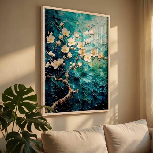 Image of kotart flower Wall Art Home Decoration | Aesthetic Floral Paintings With Frame For Living Room Bed Room Hotel Wall Decor Digital Reprint (19x25 inch)
