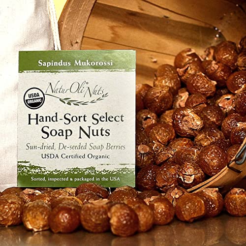 Naturoli Soap Nuts/Soap Berries - 3-Lbs Organic (720 Loads) + 18X Travel Bottle! Select Seedless - 3 Wash Bags, 8-Pg Info, Tote Bag. Organic Laundry Soap #TOP1