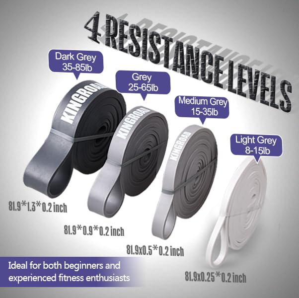 Image of Resistance Band Pull Up Assistance Bands Sets Resistance Heavy Duty Exercise Stretch Fitness Bands for Stretching Power Lifting Workout Training with Instruction Guide