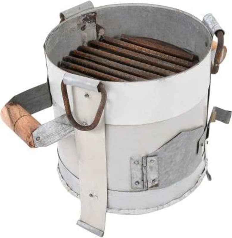 Image of Iron Sigdi /Angeethi /Sigadi Traditional Heavy Duty Stove /Tandoor | Wooden Handles, Iron Ashtray /Heater /Chulha, Iran