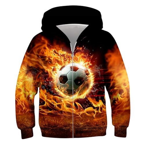 Idgreatim 6-14T Boys Zip Up Hoodies Kids 3D Graphic Hoody Sweatshirt Zipper Pullover with Pockets