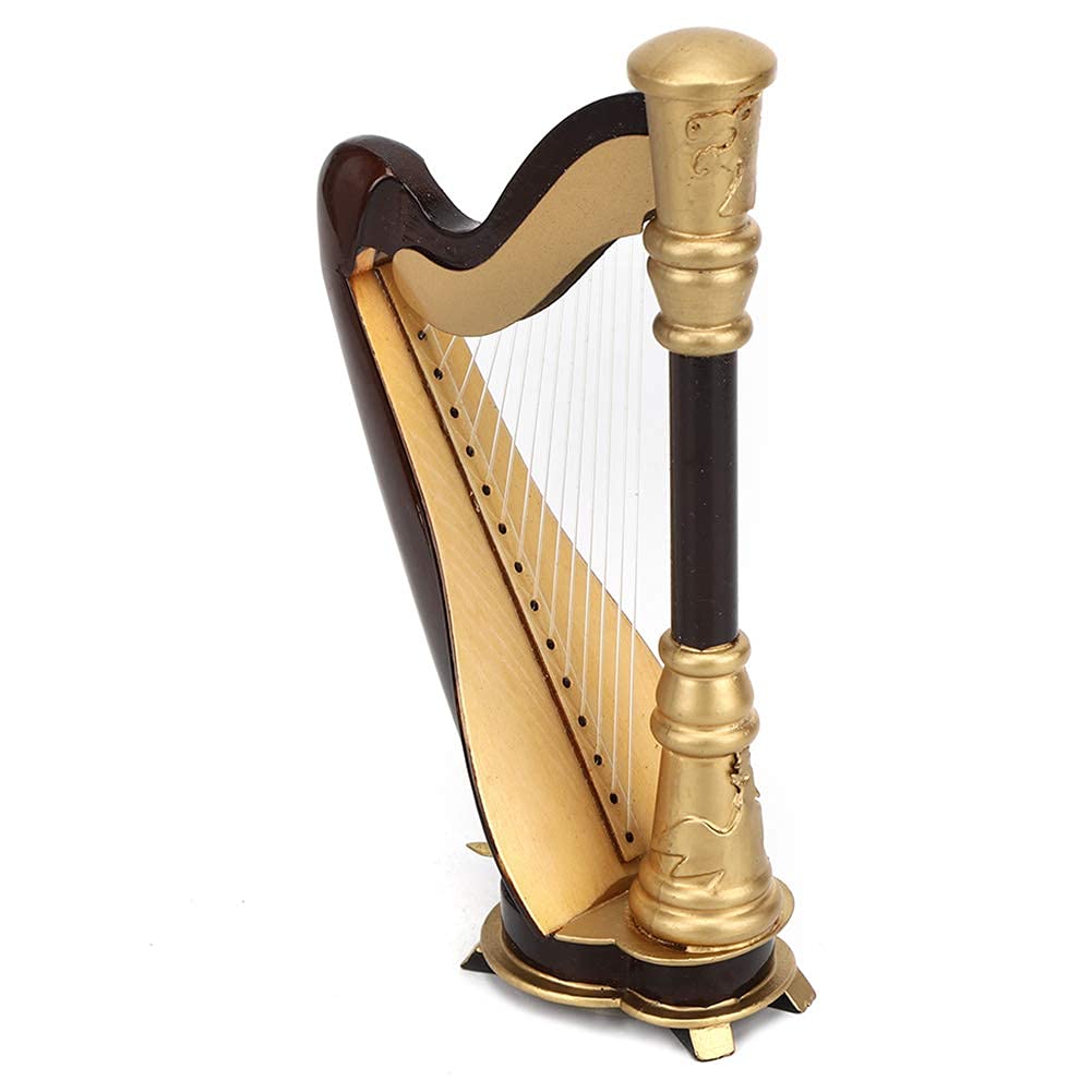 Mini Modèle De Harpe, 16 Cm, Modèle De Harpe En Bois Fait à la Main, Ornement, Instrument De Musique, Décoration Miniature, Figurine De Harpe Rétro Pour la Décoration de la Maison Et du Bureau