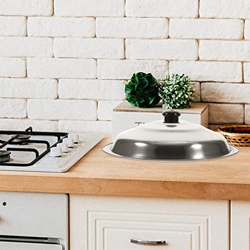 Upkoch Pan Lid Stainless Steel Pot Lid, Universal Pans Lid Cover 36Cm Cooking Pot Skillets Lid Dome Lids Replacement Frying Pan Cover Cookware Lids Stainless Steel Skillet #TOP6