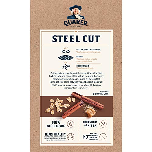 Quaker Steel Cut Quick 3 Minutes Oatmeal, Brown Sugar And Cinnamon, Breakfast Cereal, 8 Packets #TOP1