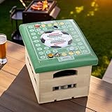 CULT at home Bierkasten Aufsatz Fußball - Bierkastensitz – Fußballclub Sitzauflage für Bierkiste Getränkekiste - Hocker für Partyraum Balkon Camping 44 x 34