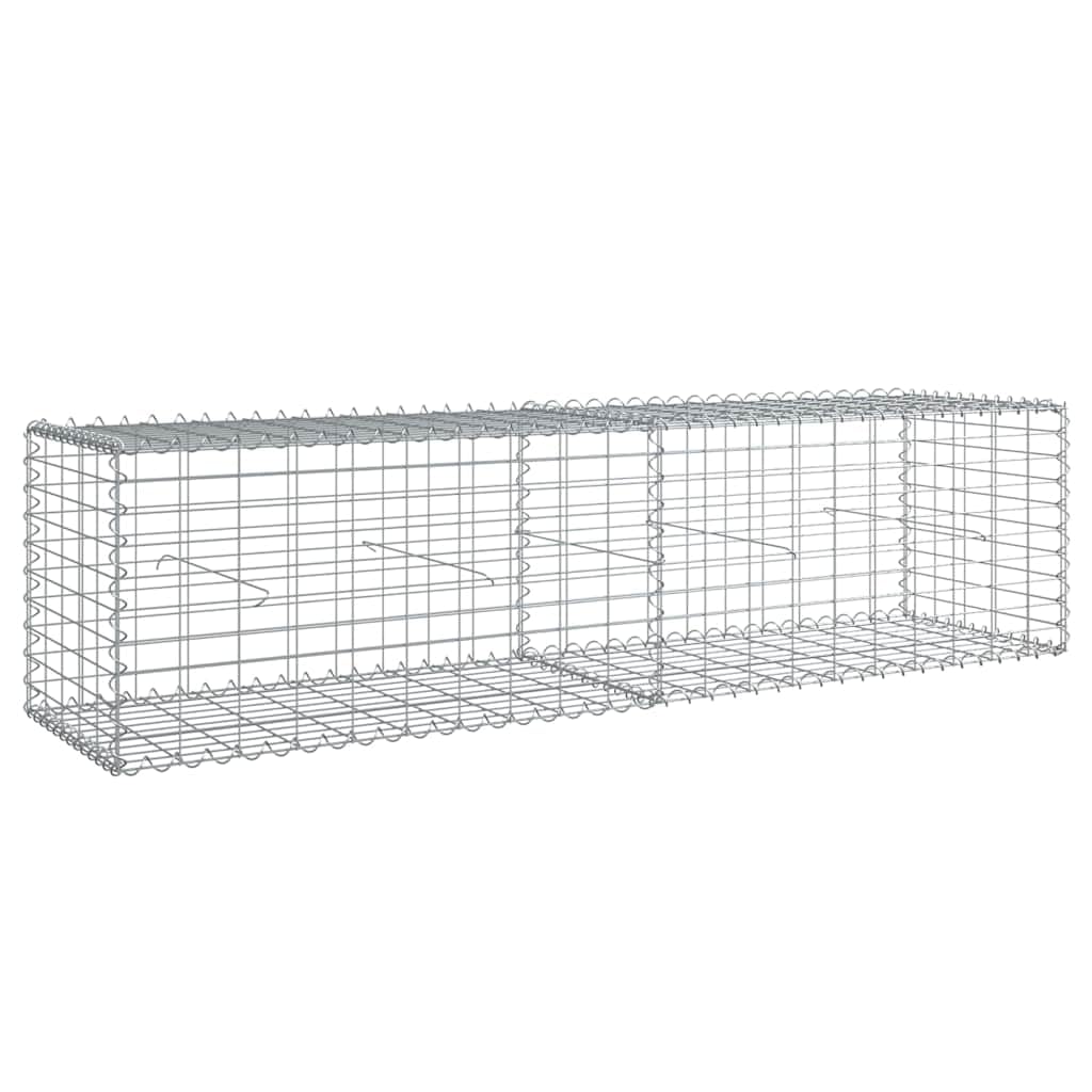 vidaXL Panier Gabion avec Couvercle 200x50x50 cm Fer galvanisé, Mur en Gabion, Mur de soutènement en Gabion, clôture en Gabion, Gabion, Cage Gabion