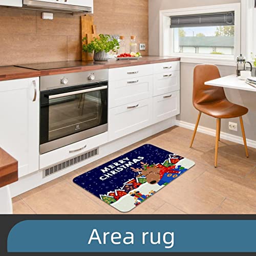 Vbfofbv Outdoor Rug, Washable Rug, Porch Rug Machine Washable, Indoor Outdoor Area Rug, Floor Mat For Farmhouse, Layered Door Mats, Living Room, Cartoon Christmas Happy Moose #TOP3