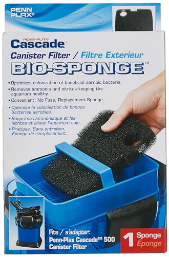 Image of Penn-Plax Cascade 500 /350 GPH Canister Filter Aquarium Bio Sponge Replacement, 2 Pack