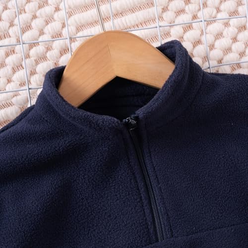 Toddler Boy Girl 2 Piece Outfits Fleece Sweatsuit Half Zip Pullover Track Suit Jogger Sweatshirt and Sweatpants Matching Set4
