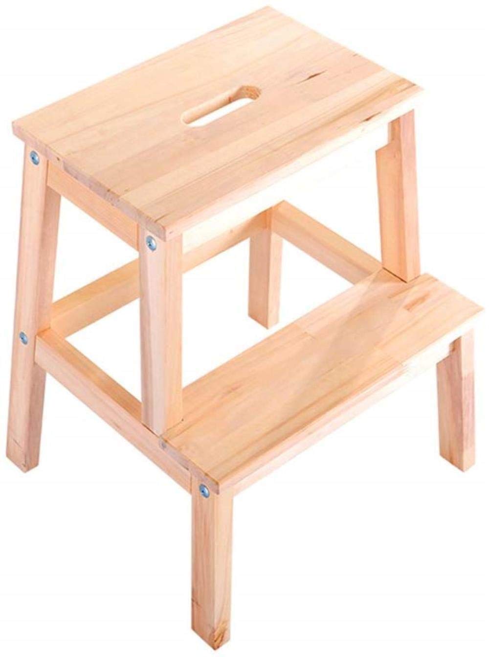 Taburete con peldaños y banco para zapatos de madera para el hogar