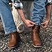 Suokdil Cowboy Boots for Men - Men's Western Boots with Embroidery, Slip Resistant Square Toe Chunky Heel, Durable and Fashionable Retro Classic Footwear for Spring and Fall Brown 7.5