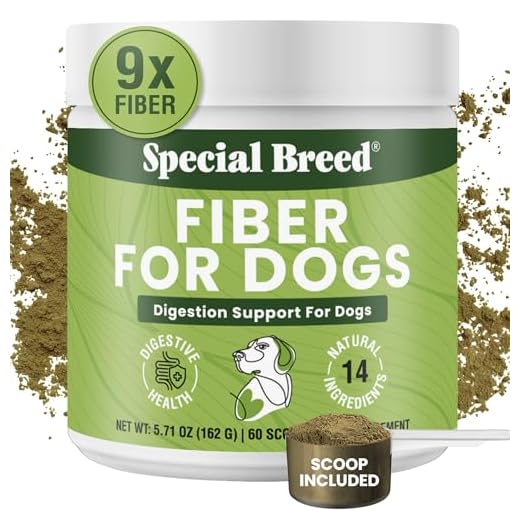 Fiber for Dogs – 9X Fiber Power - Digestive Supplement Powder with 14 Natural Ingredients – Supports Firm Stools & Gut Health Treatment– 60 Scoops