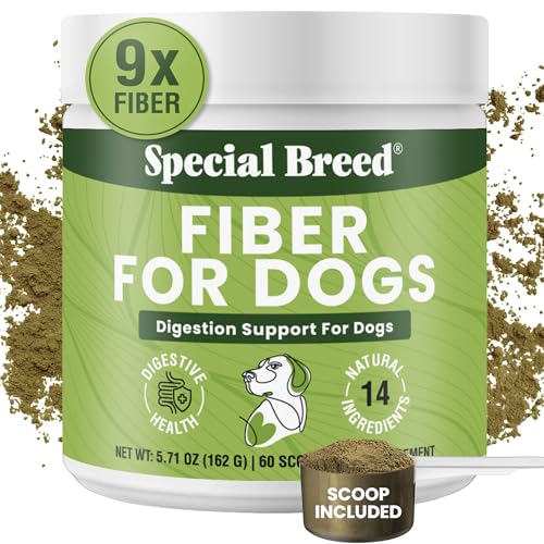 Fiber for Dogs Psyllium Husk, Beet Root, Dandelion Root, Miscanthus Grass & Prebiotics - Dog Fiber...