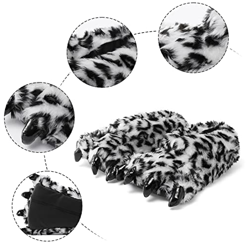 Novelty Adult Unisex Leopard Claw Slippers, Non Slip Funny Bear Claw Slippers, Cotton Soft Plush Home Slippers3